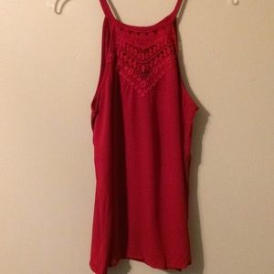 NWOT Red lace top tank
